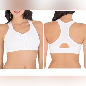 FRUIT OF THE LOOM Women’s Moisture Control Racerback Sports Bra White Size 38